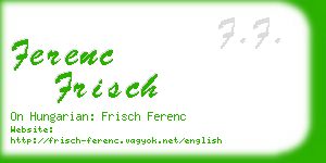 ferenc frisch business card